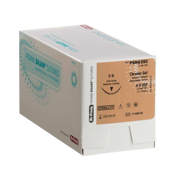 Hu-Friedy PSN635C Perma Sharp Chromic Gut Absorbable Sutures C-6 4/0 27 Hu-Friedy PSN635C Perma Sharp Chromic Gut Absorbable Sutures C-6 4/0 27